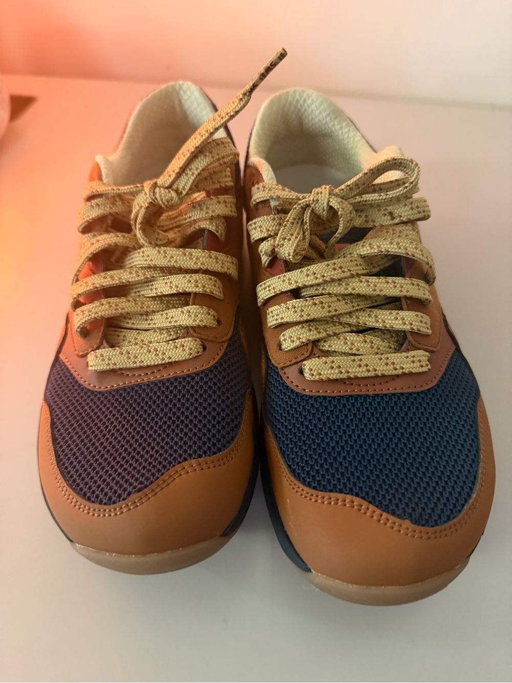 Men's Athletic Shoes— Navy and Tan
